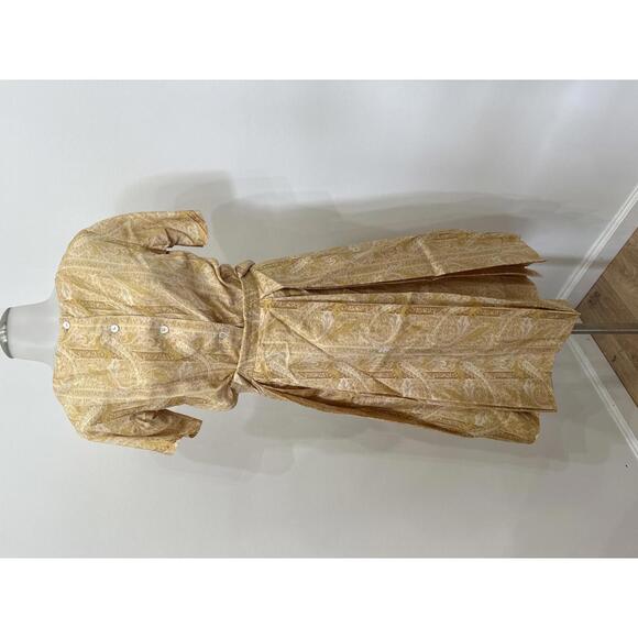 Jackets & Blazers - Vintage Yellow Paisley Button Front Dress with Pleated Skirt Set
